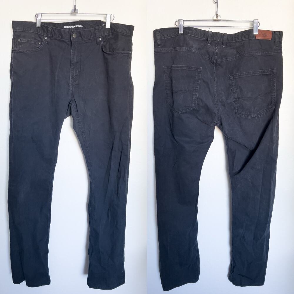 Rodd & Gunn Straight Leg Pants Jeans Cotton Mens 38 L Black Office Work Casual
